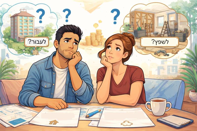 לעבור דירה או לשפץ? מה השיקולים הנכונים לקבלת ההחלטה
